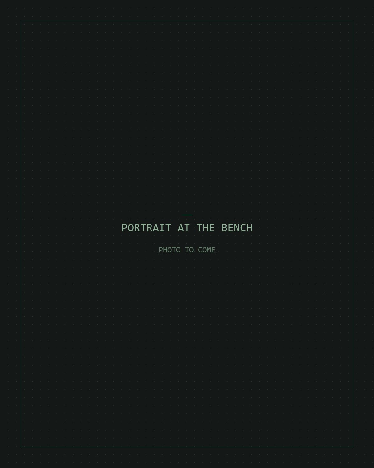 The maker at the bench with a saxophone